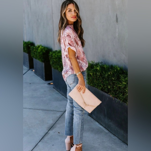 #9 Plus Size Light Pink Toss and Tumble Short Sleeve Pocket Top - Picture 4 of 9